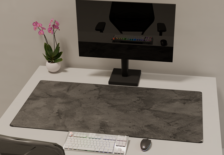 black and white rough gaming mousepad